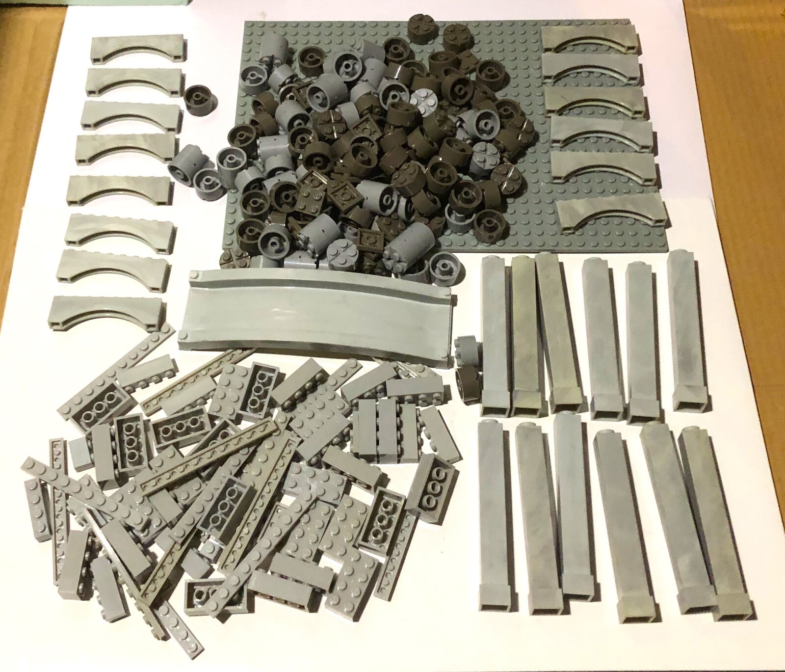 1 Pound 7 Oz Mixed Grey Bricks, Plates and Architectural parts- Intelliblox