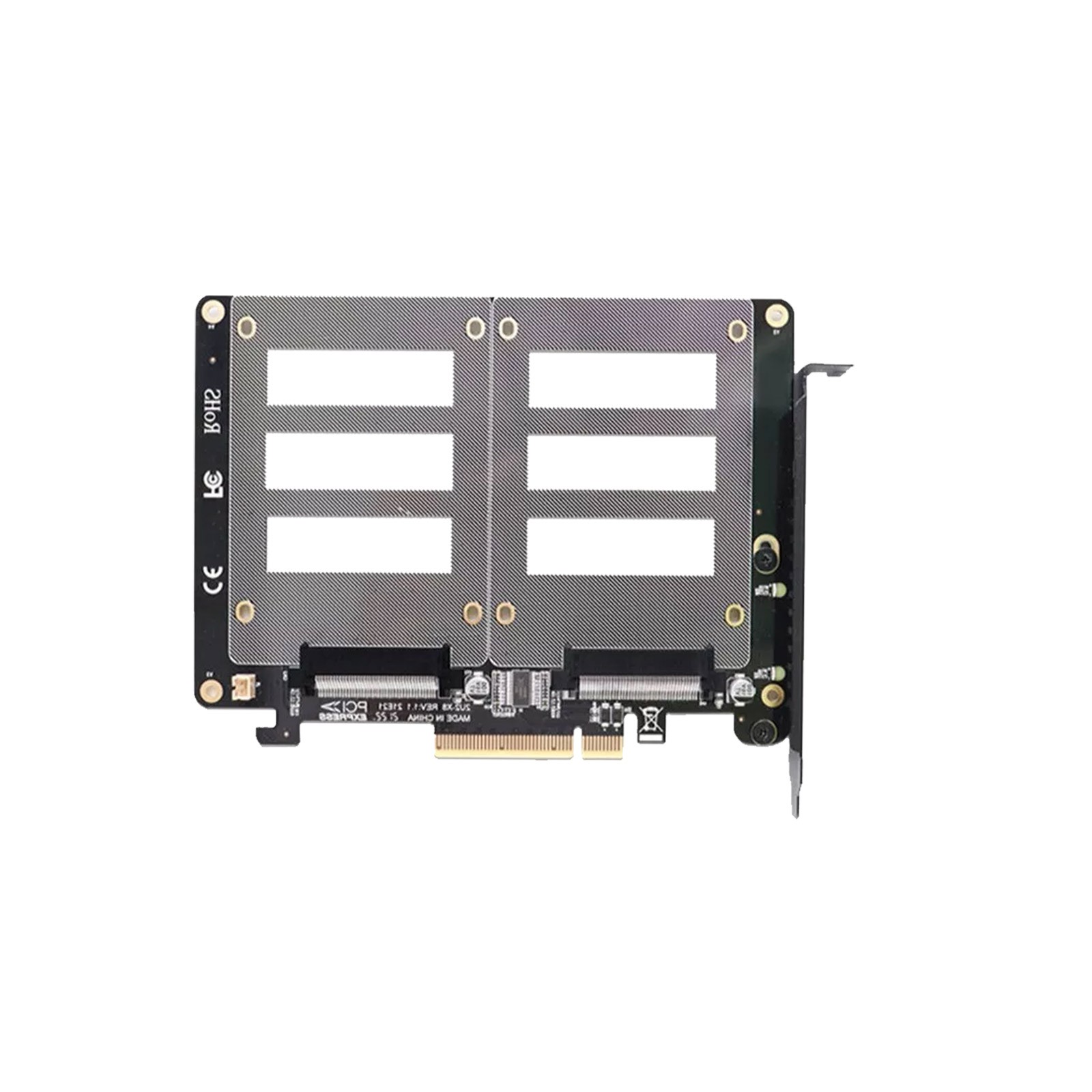 U.2 SSD to PCIe X8 Adapter PCIE 4.0 to Dual 2x U.2 SFF-8639 Disk Riser Card