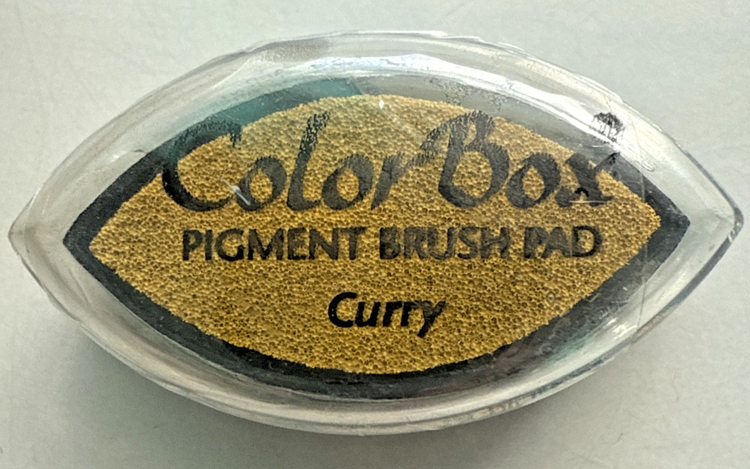 ColorBox Pigment Brush CURRY Yellow Ink Pad Small Eye Shape 1.5x0.75 in SEALED
