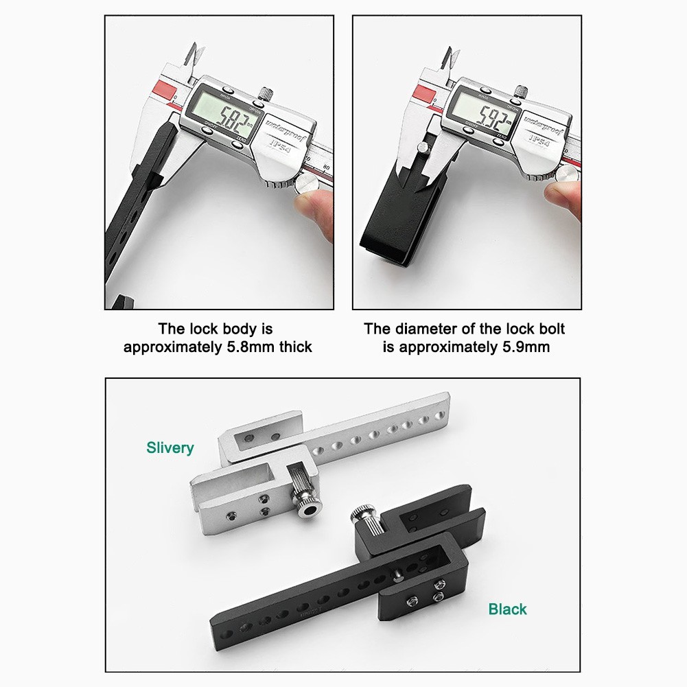 Shower Room Sliding Door Lock for Glass Doors 8 to 12 mm and Gap 12 to 22