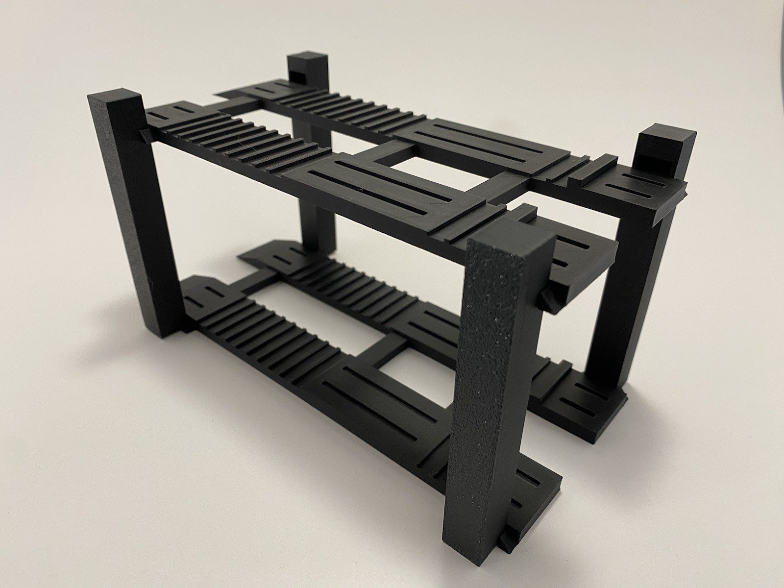 1:24 Scale Hotwheels Jada Matchbox Model 4 Post Lift Display 2 tier BLACK