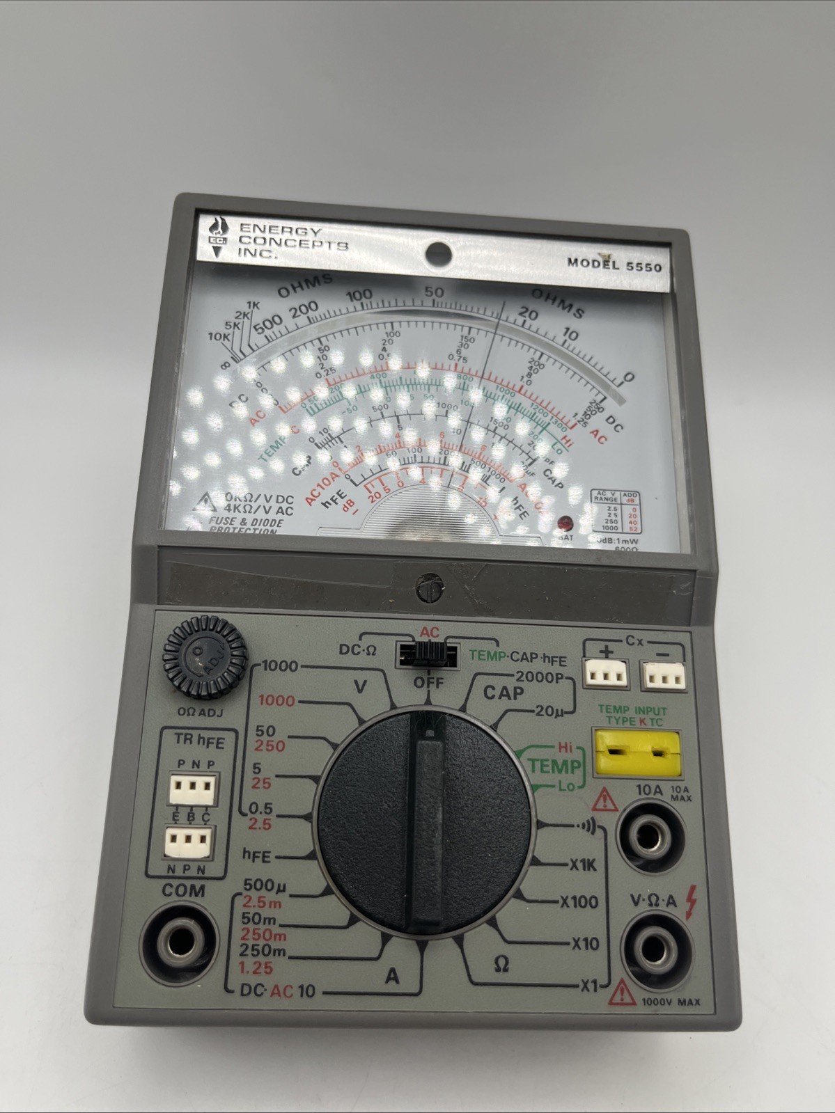 Energy Concepts 5550 Analog Multimeter Volt Ohm Meter Untested