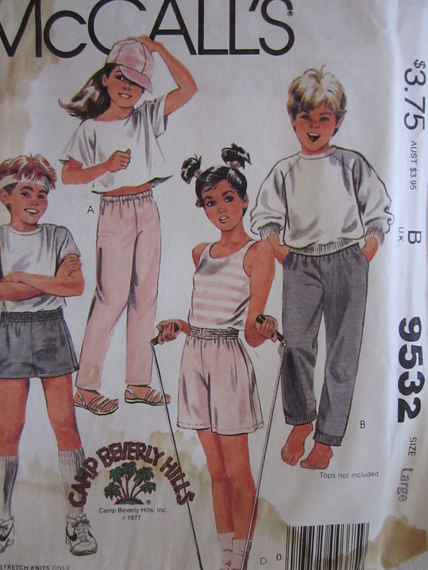 VINTAGE McCalls Pattern 9532 Childs Shorts Pants S-L FF