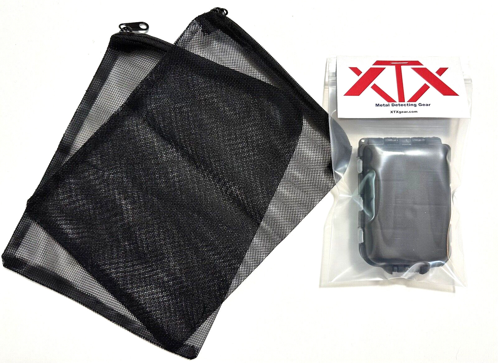 XTX Metal Detecting  Findings Box + 2 Mesh Zipper Bags..Black