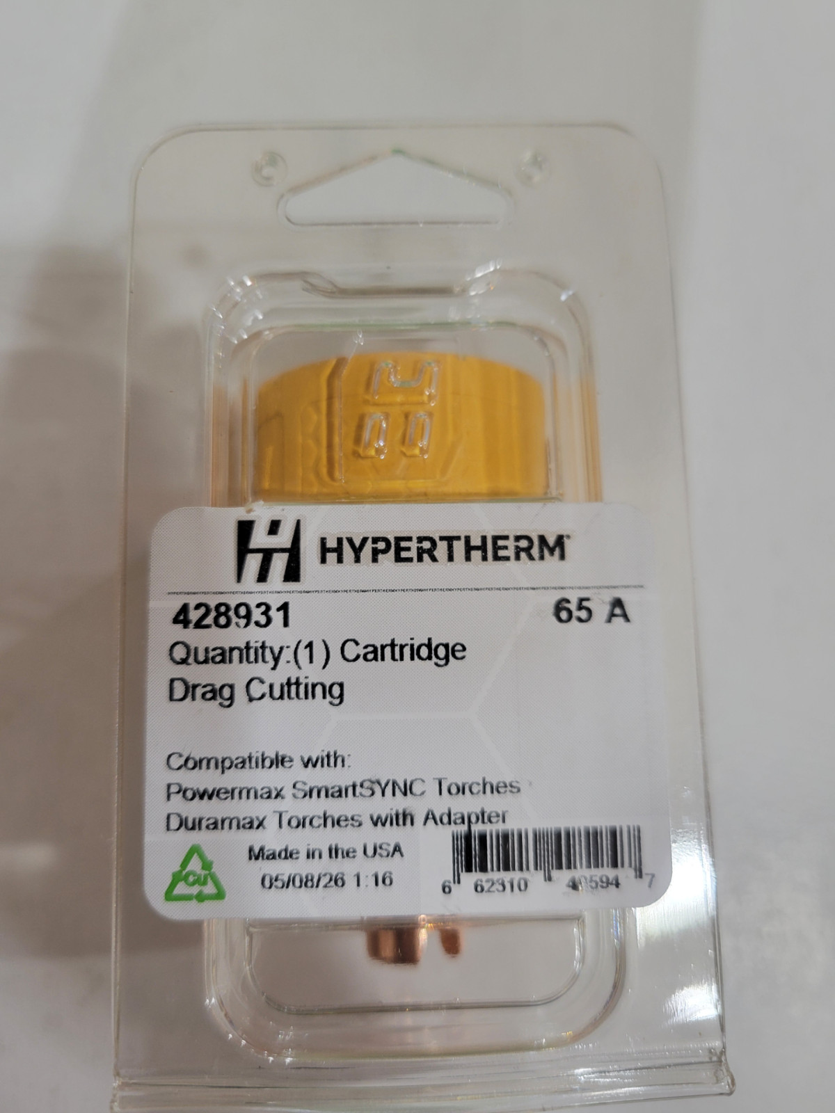 HYPERTHERM SMARTSYNC DRAG TIPS- PART NUMBER 428931 - 65AMP CUTS UP TO 3/4 IN.