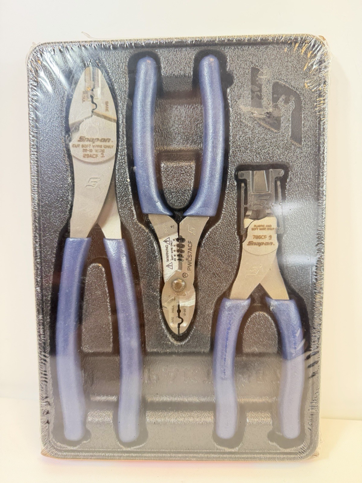 NEW SNAP ON PLWIREKITMB 3pc BLUE Soft Grip Wire Service Pliers Set NEW