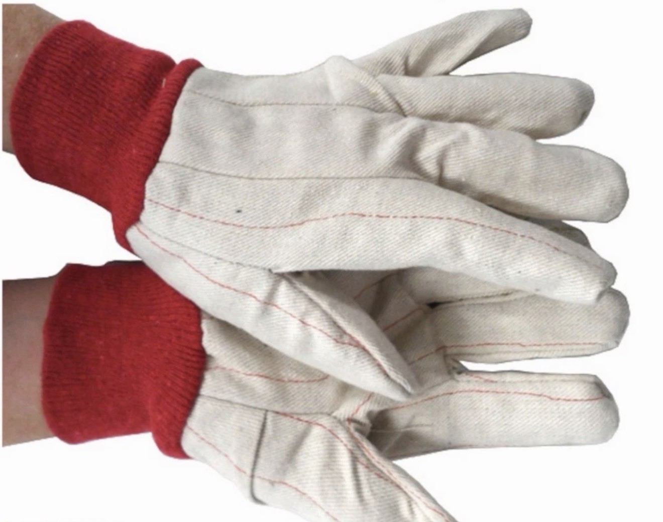 Cotton Red Line Glove with Red Wrist (Sold by Dozen) 2435 Oil Rig Cordova
