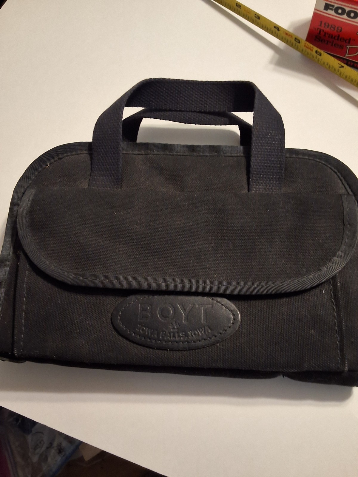 BOYT CANVAS BLACK SOFT PISTOL CASE W/HANDLES 4 MAG POUCH & SIDE POUCH VINTAGE