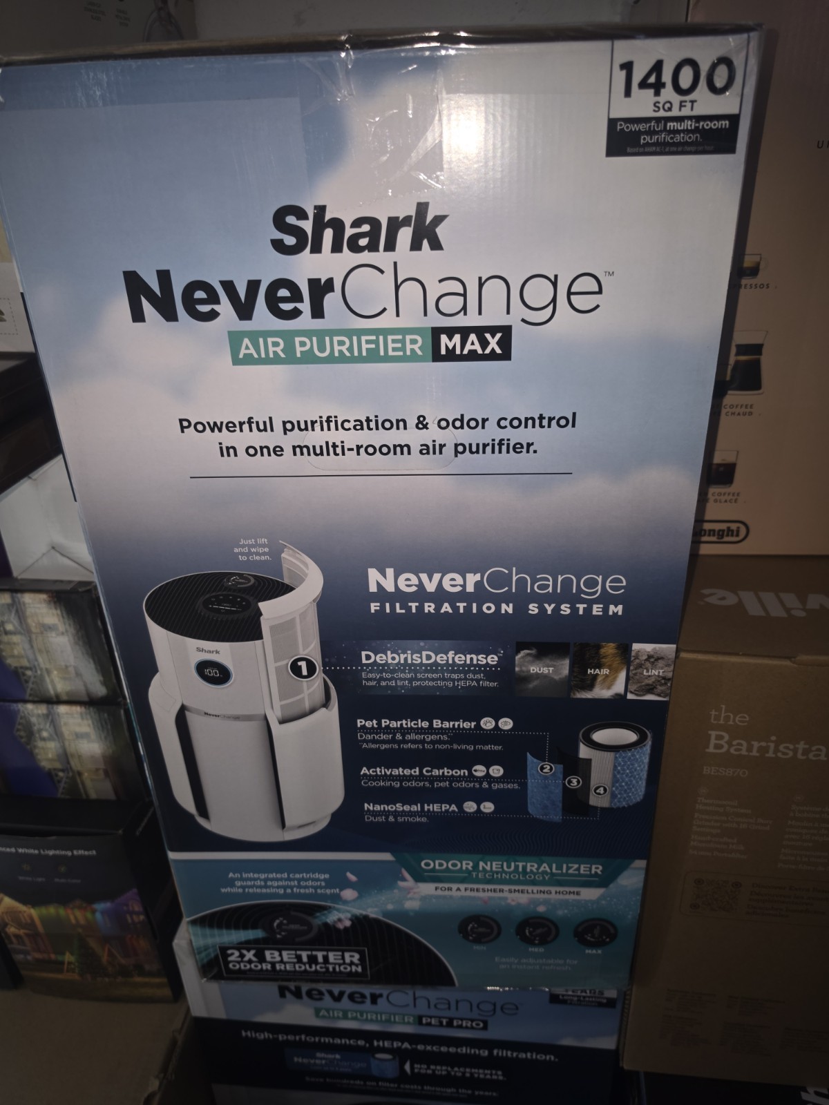 SHARK NEVER CHANGE AIR PURIFIER MAX 1400 SQ FT - White (HP302)