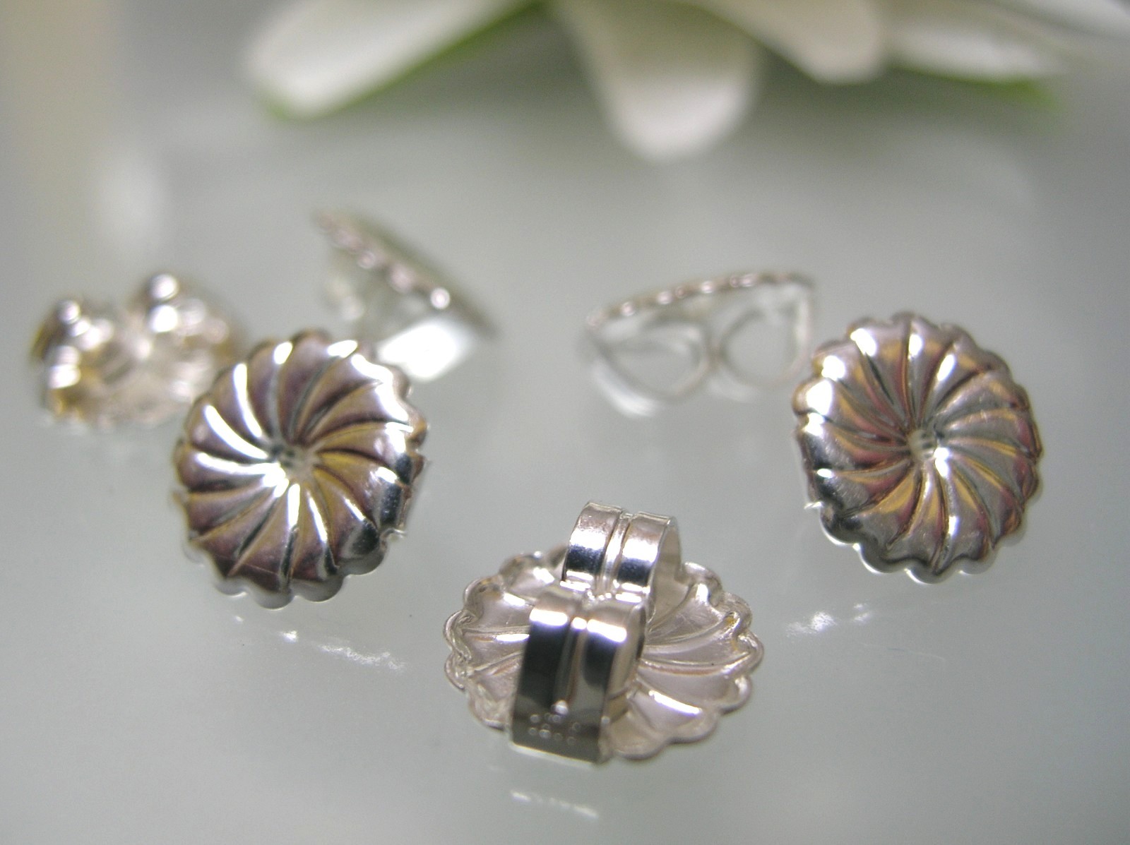 Sterling Silver premium jumbo monster earring backing butterfly nut USA 9.4 mm