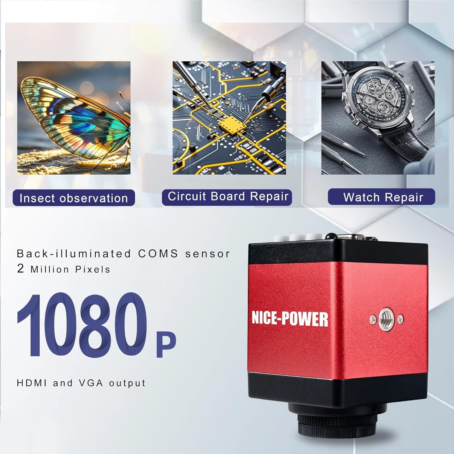 150X Zoom C-Mount Lens Industrial Microscope