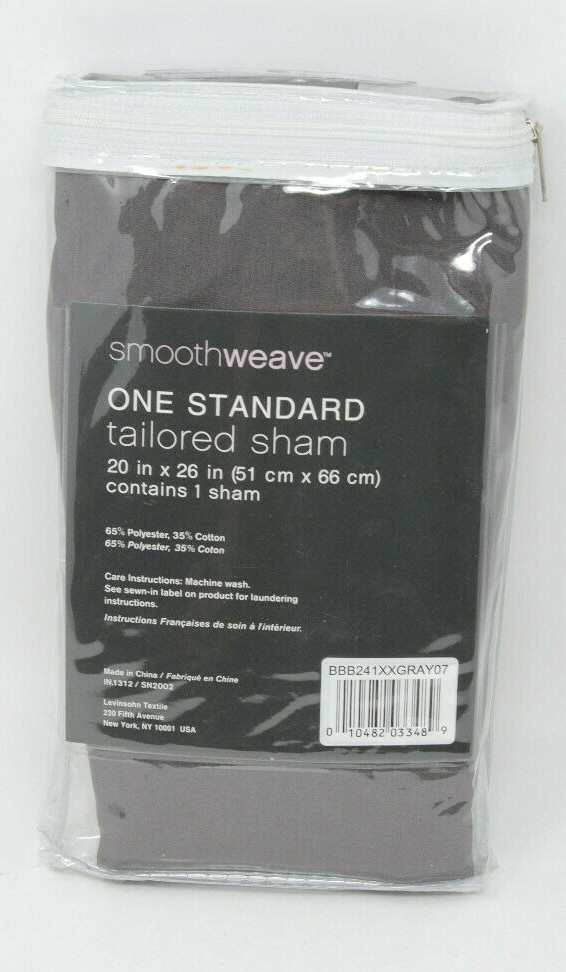 Smoothweave™ Tailored Standard Pillow Sham in Grey - Made in USA