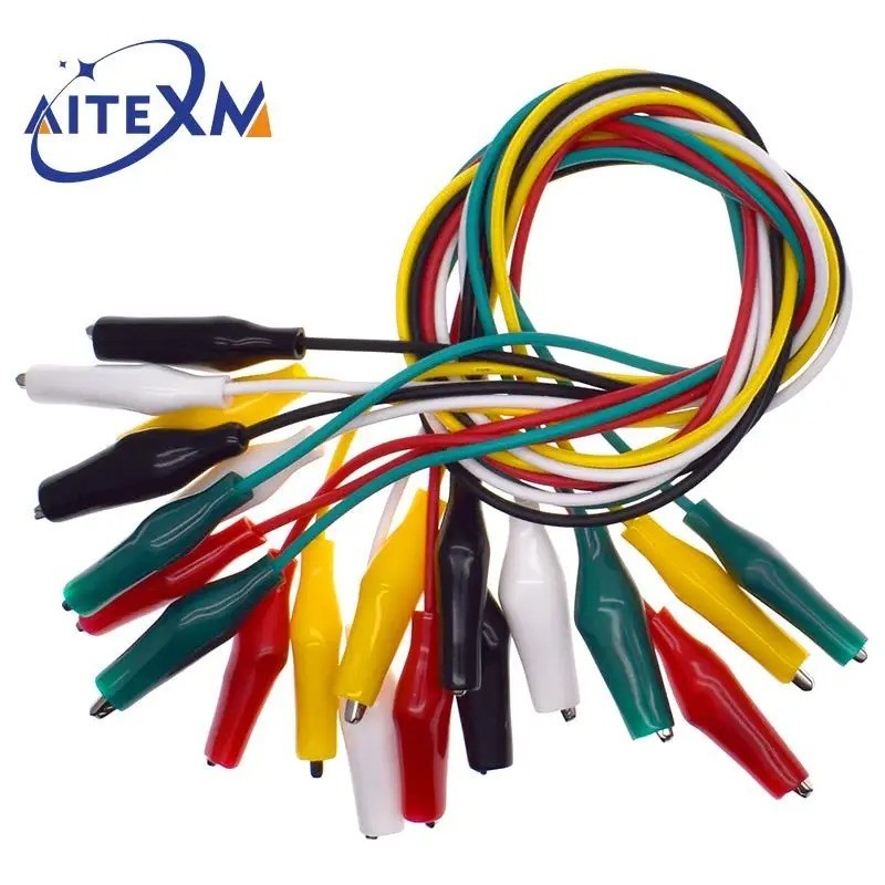 10PCS Alligator Test Lead Clips Double Ended Crocodile Clip Jumper Wire 46CM