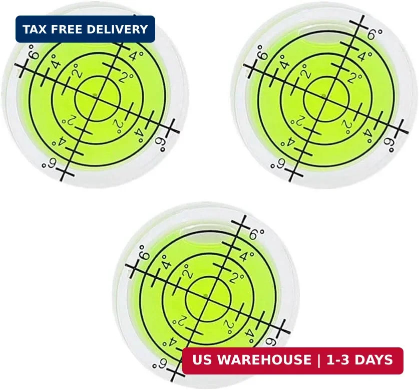 3Pcs Small Circular Bubble Levels 32x7mm Round Spirit Level Measuring Layout Too