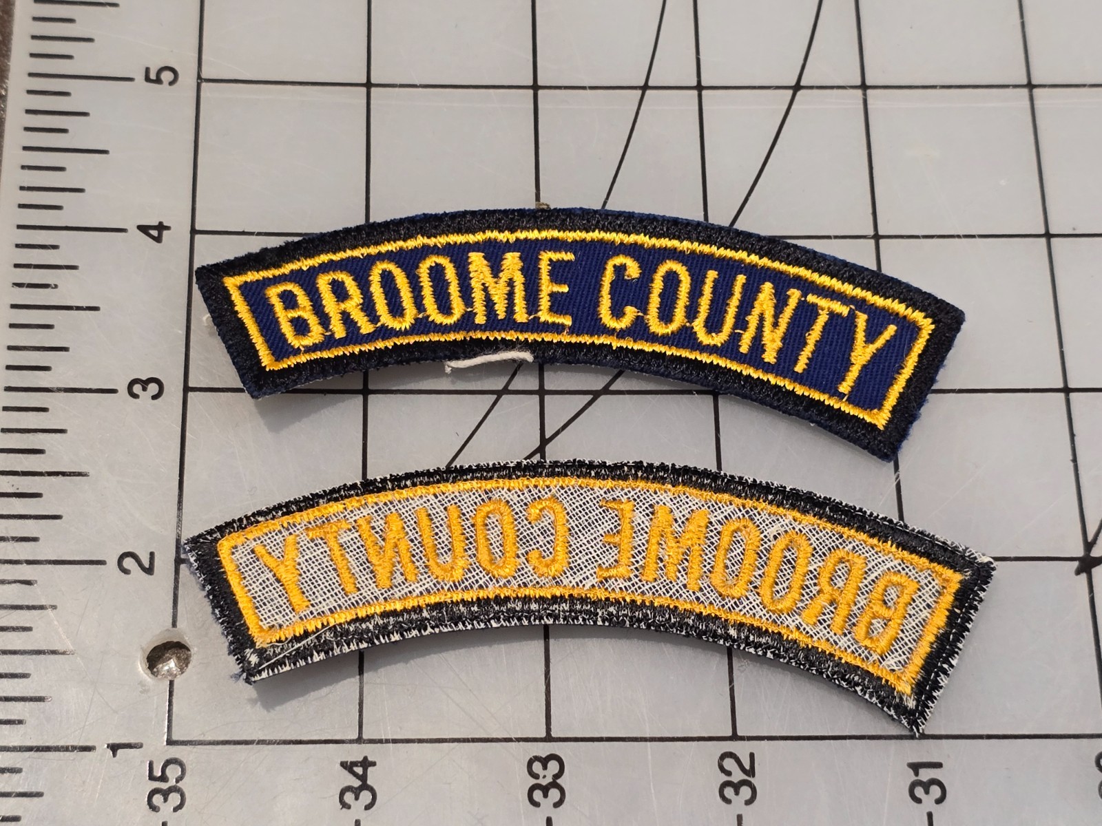 Original Patch Broome County Tab Cut Edge 4454
