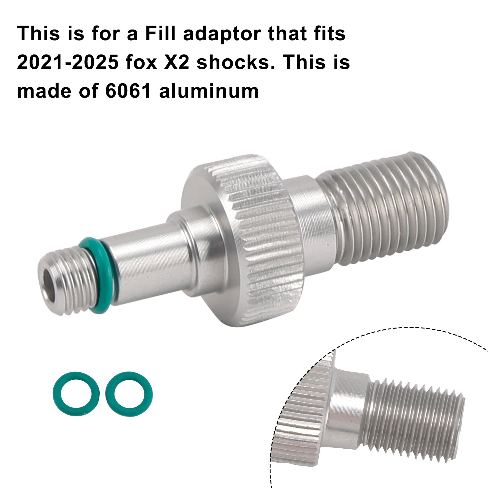 Air Fill Adaptor- clone of fox #803-01-826-Rezi end For Fox X2/DHX2 2021-2025 #