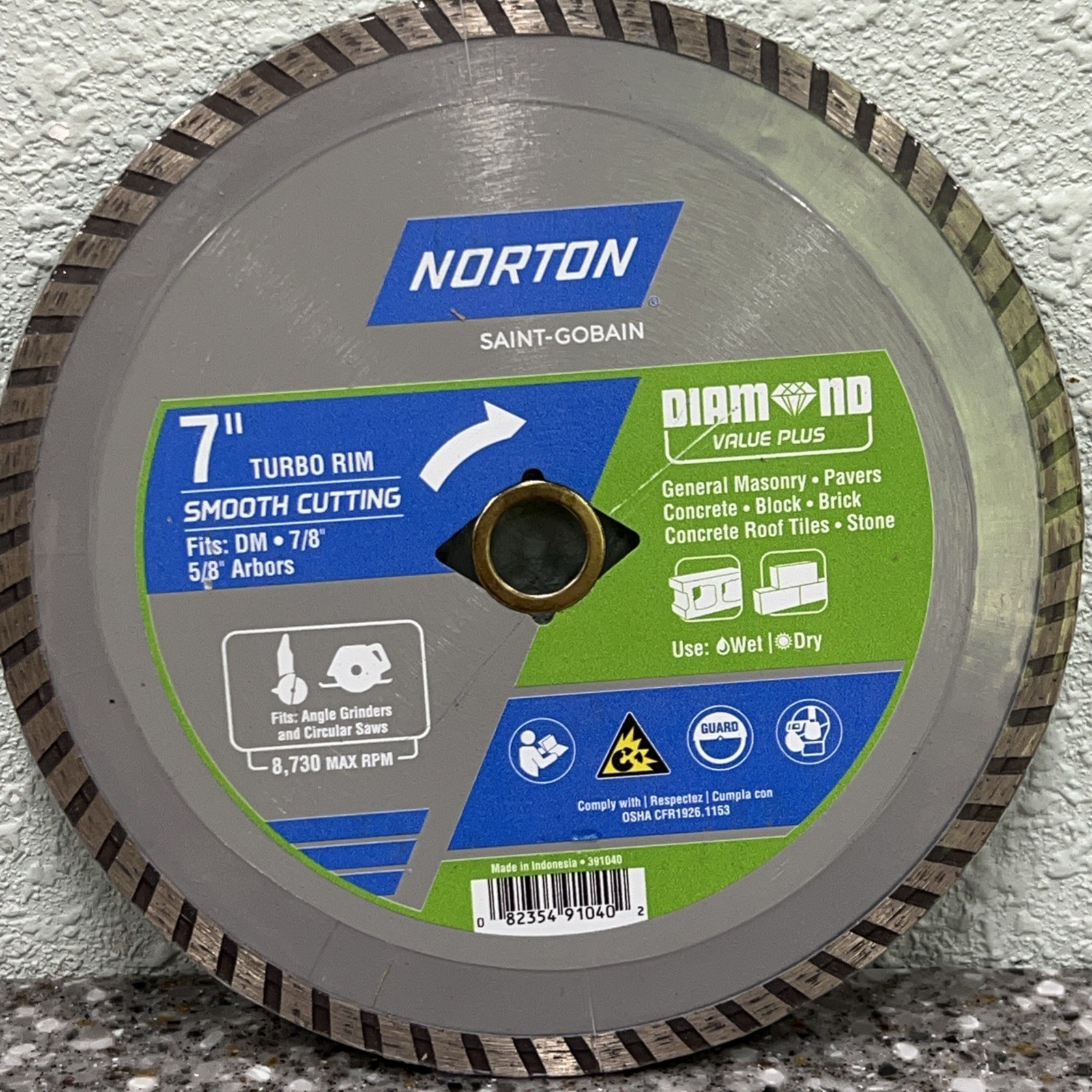 Norton 7” Turbo Rim Smooth Cutting Diamond Blade 50509-038
