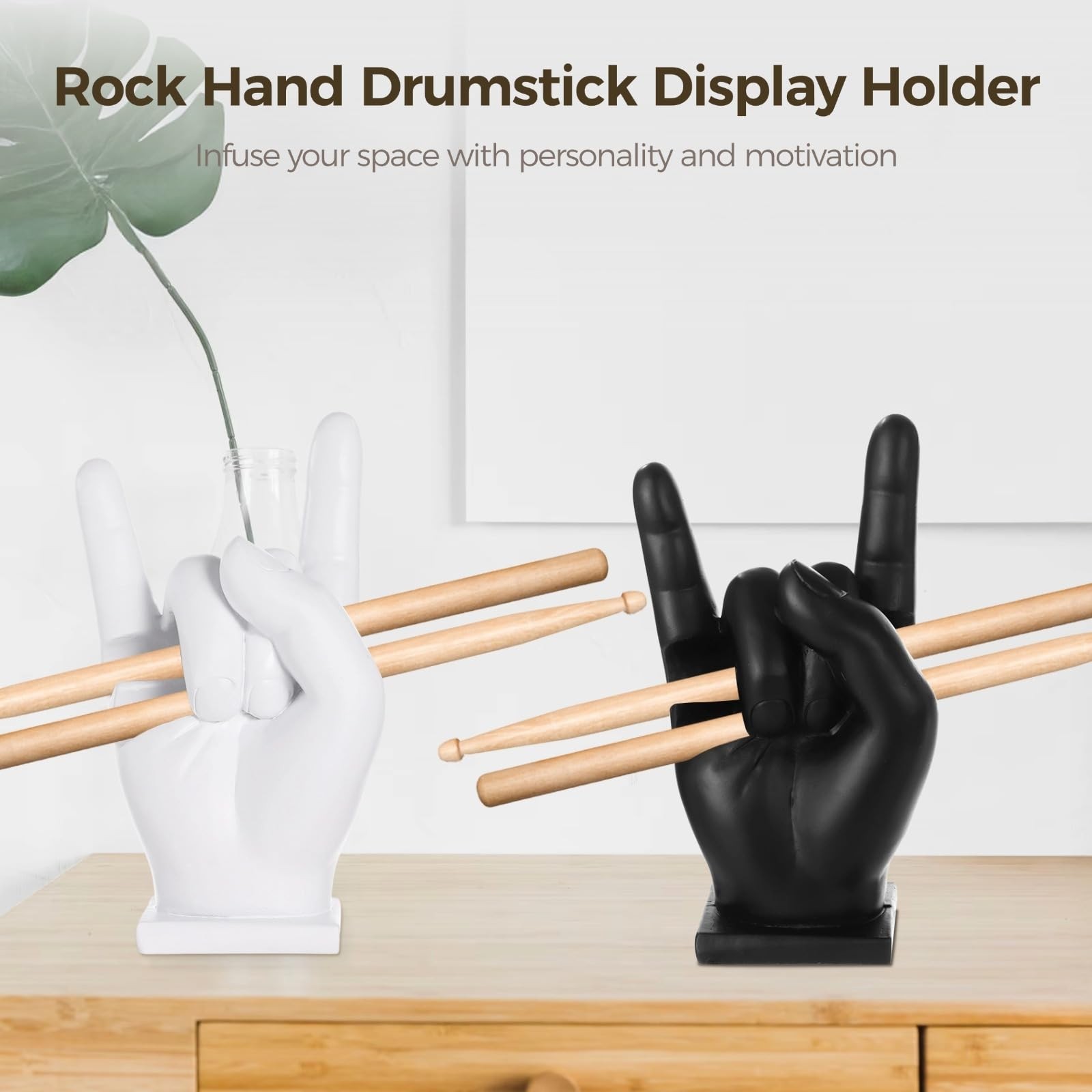 Rock Hand Drumstick Display Holder, Fun Gesture Shaped Drumstick Display Stan...