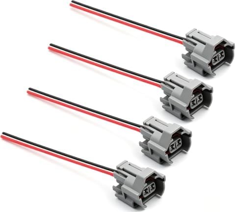 4Pcs Fuel Injector Connector Electrical Pigtail Plug Replacement for Mazda, Mits