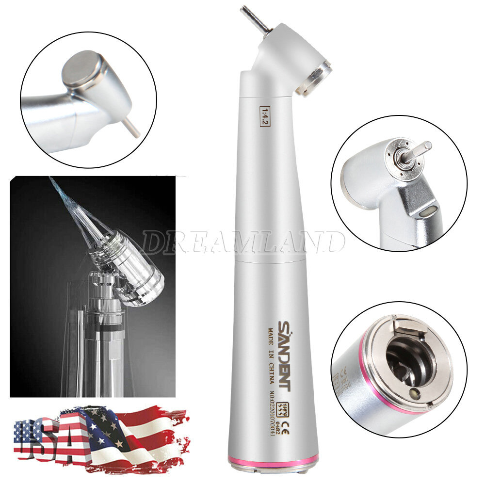 Dental 1:4.2 45° Contra Angle Surgical LED Fiber Optic Handpiece fit NSK Z45L CE