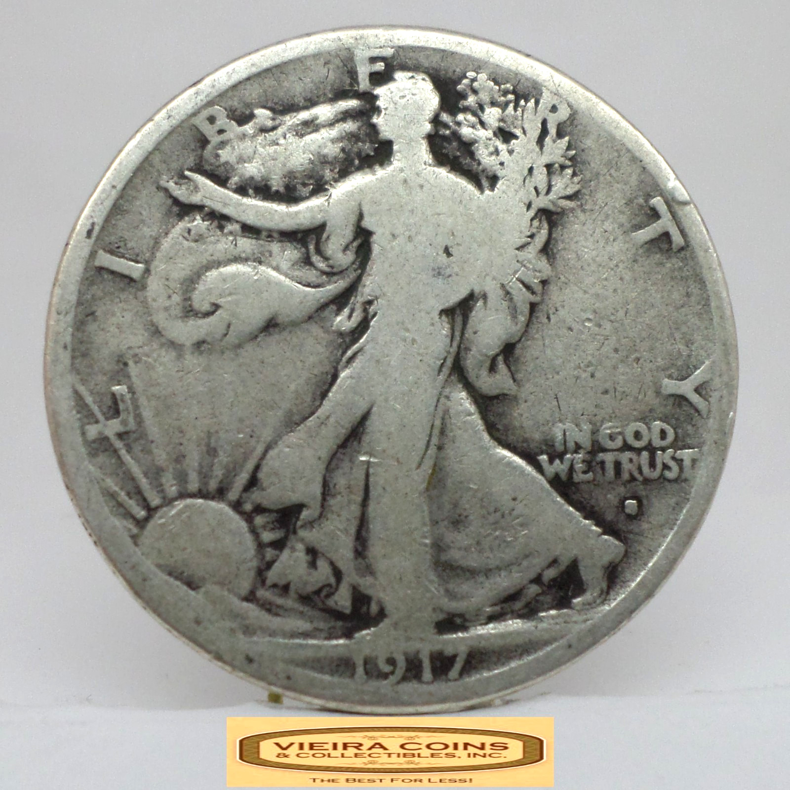 1917-S Walking Liberty Half Dollar, 90% Silver,  Obverse Mintmark - #C59246NQ