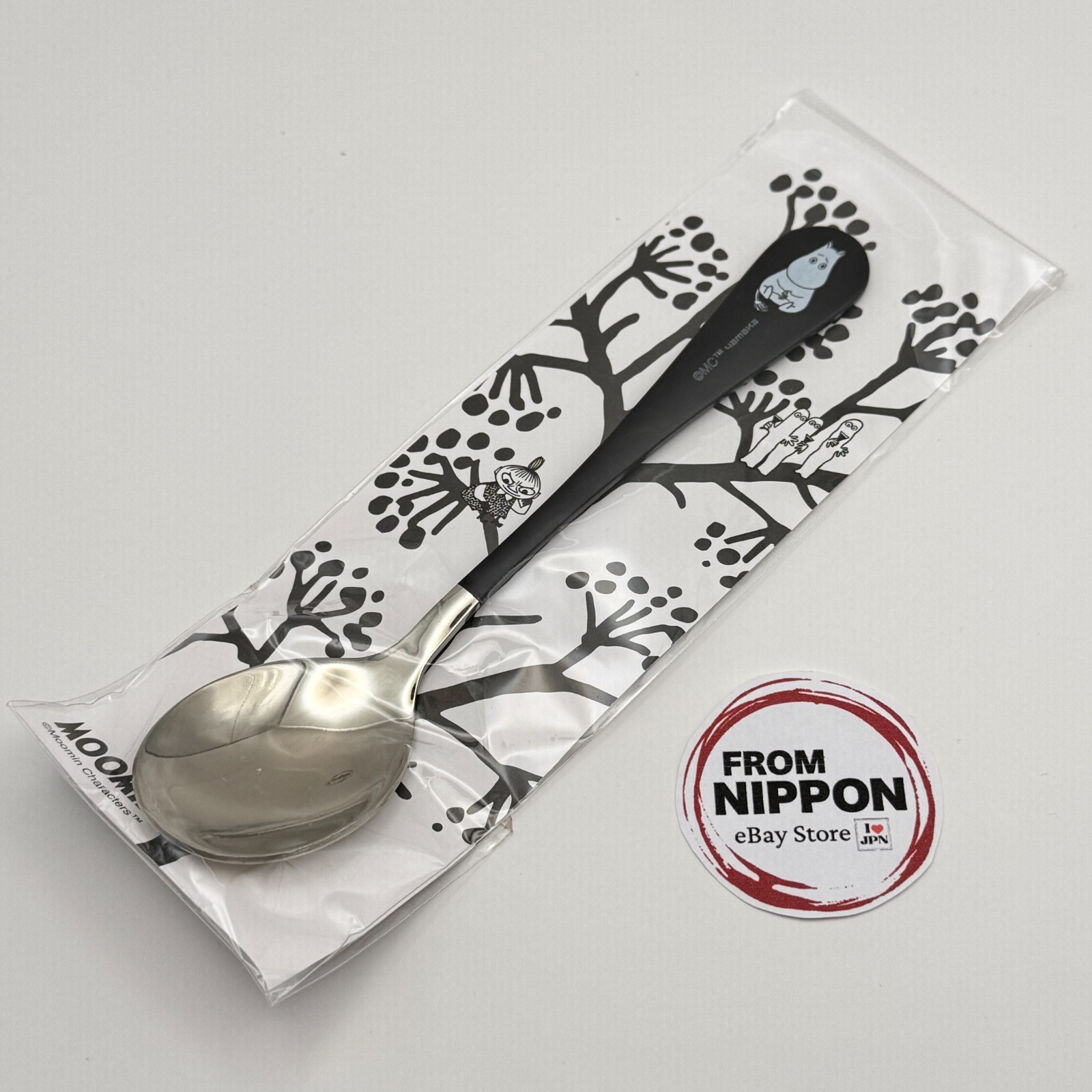NEW MOOMIN Stainless Steel Spoon Approx. 17cm Monotone Black Moomin Goods
