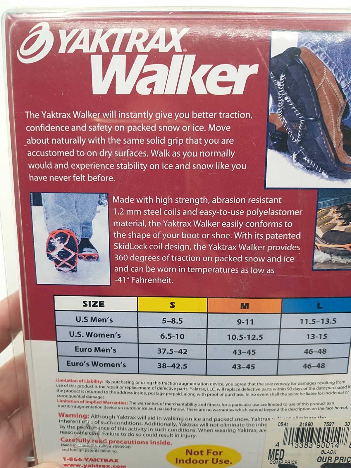YAKTRAX Walker For Bass Size M Lightweight Spikeless