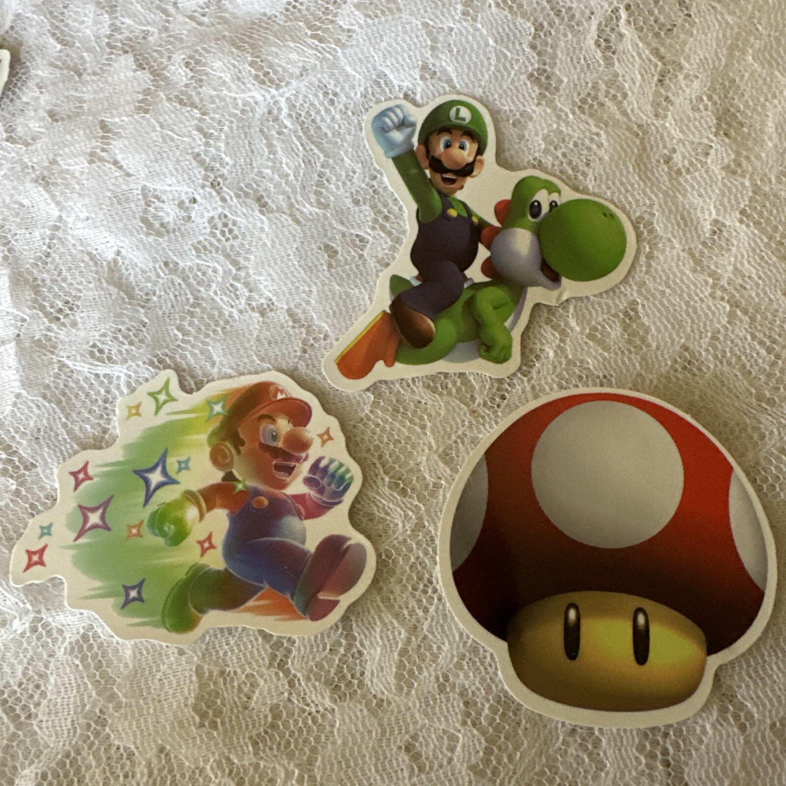 Lot Of 3 Mario Bros Brothers Vinyl Stickers Decals (f)