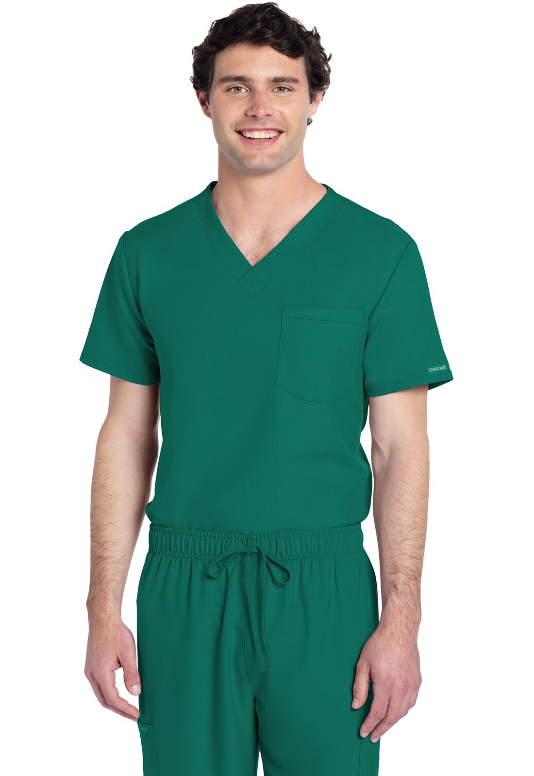 Cherokee WW Originals Scrubs Unisex V-Neck Top CK778A HUN Hunter Green Free Ship