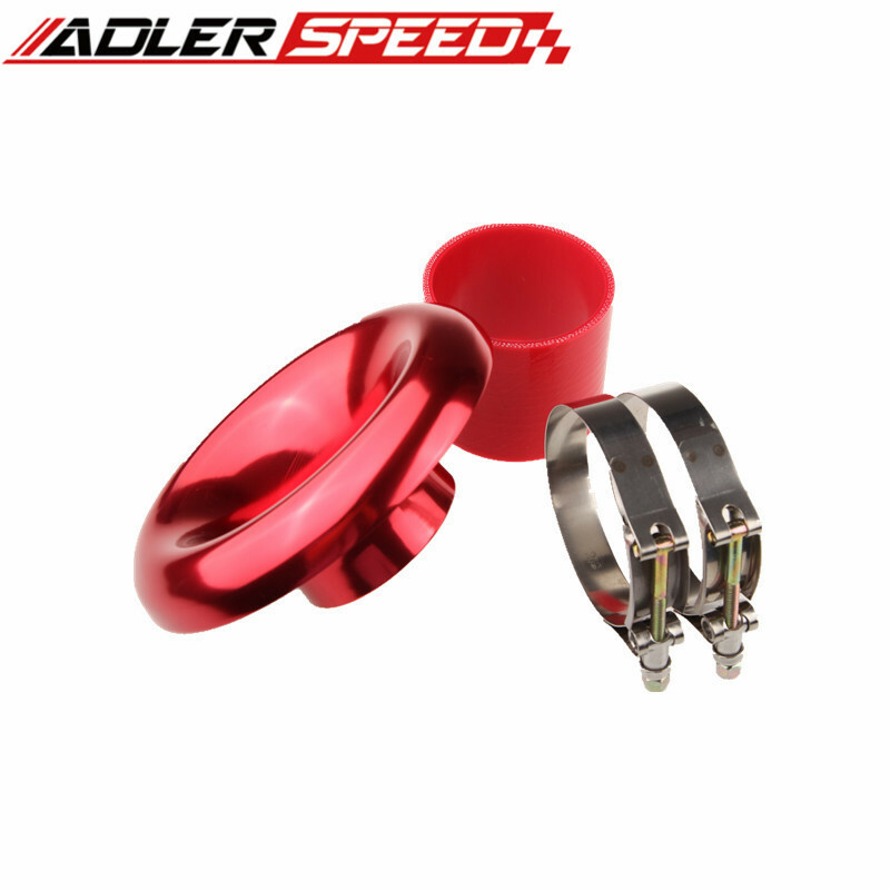 Universal 3" Red Velocity Stack For Cold/ Ram Engine Air Intake/ Turbo Horn