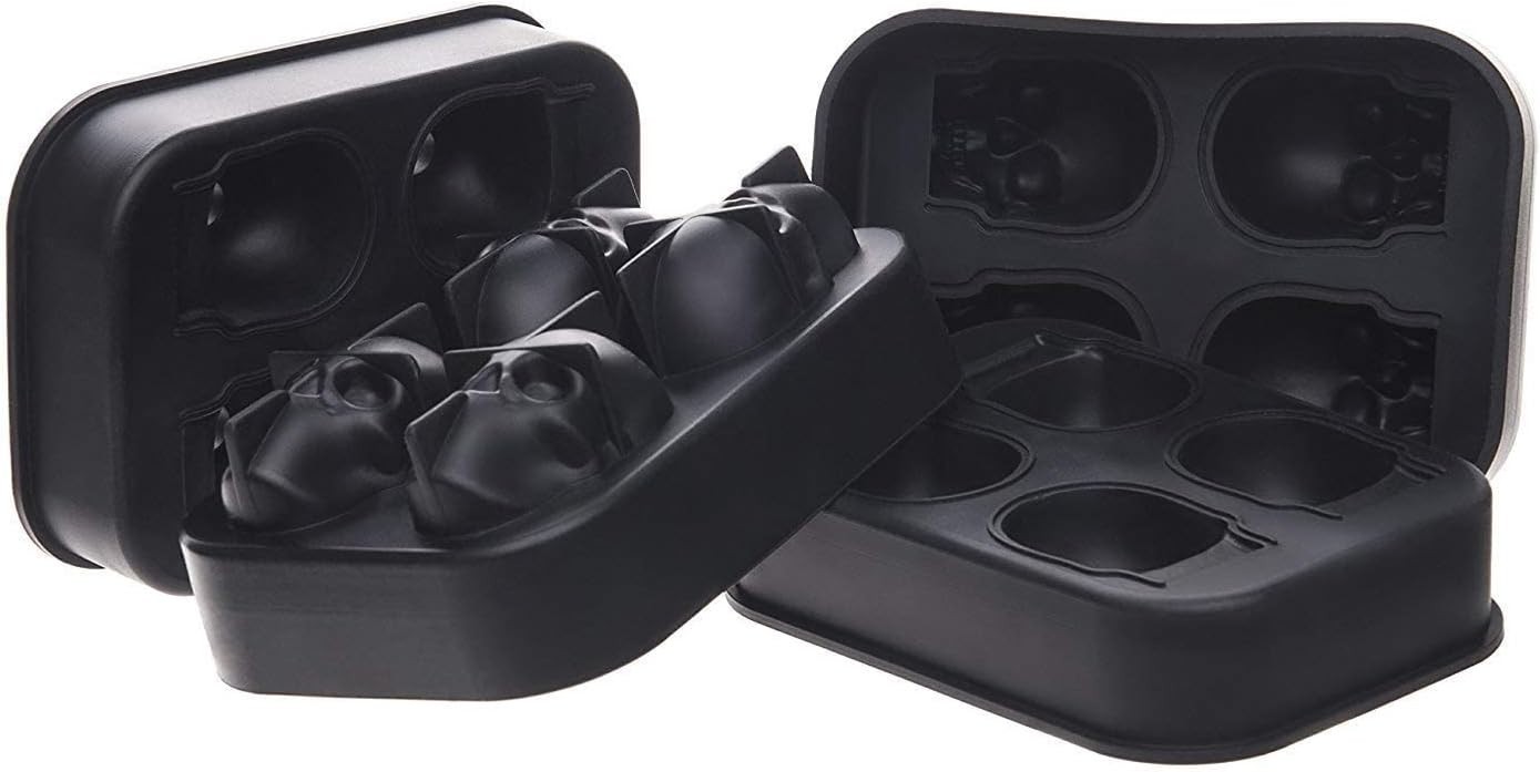 3D Skull Silicone Ice Cube Mold - 1.6'' Easy Release Flexible Silicone