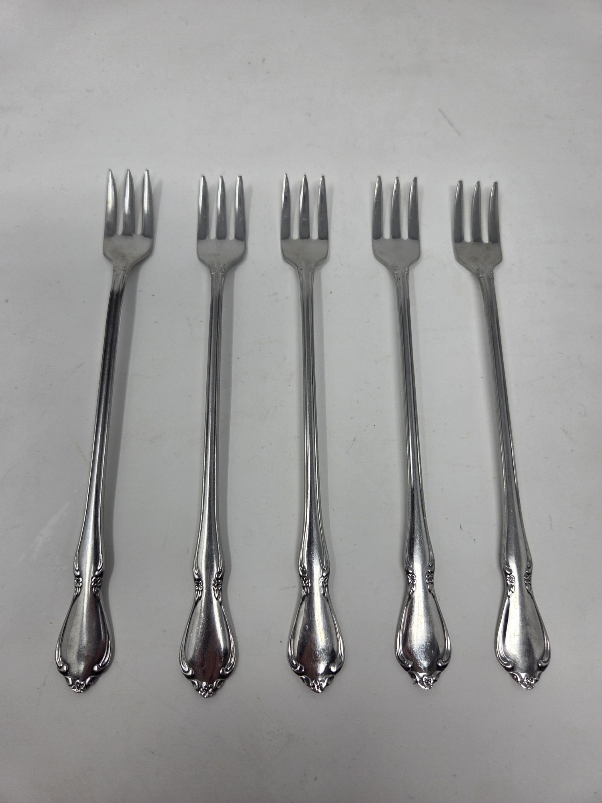 Lot of 5 Oneida Chateau Stainless Cocktail Seafood Forks