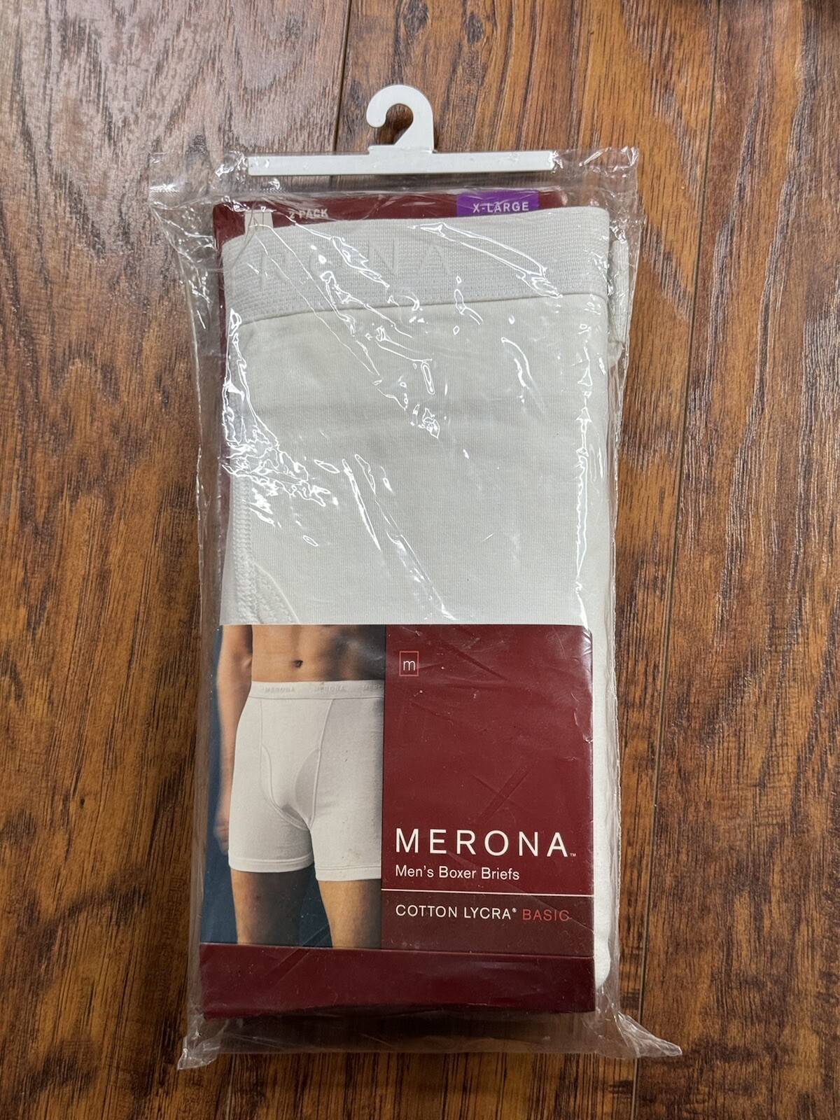 Merona Boxer Briefs 2 Pack Cotton Lycra XL white