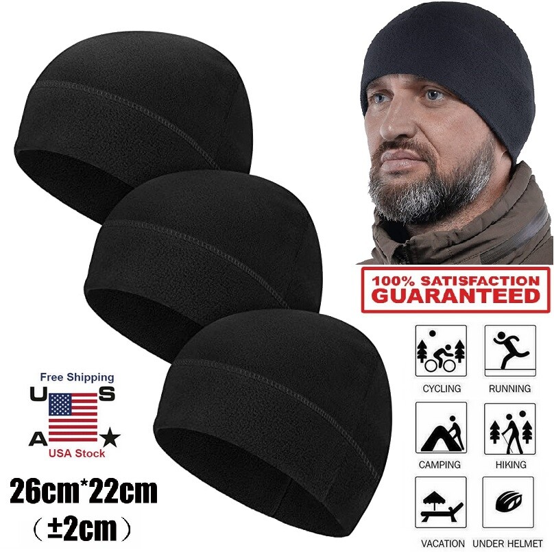 3 × Tactical Military Skull Cap Winter Warm Fleece Windproof Ski Beanie Hats USA