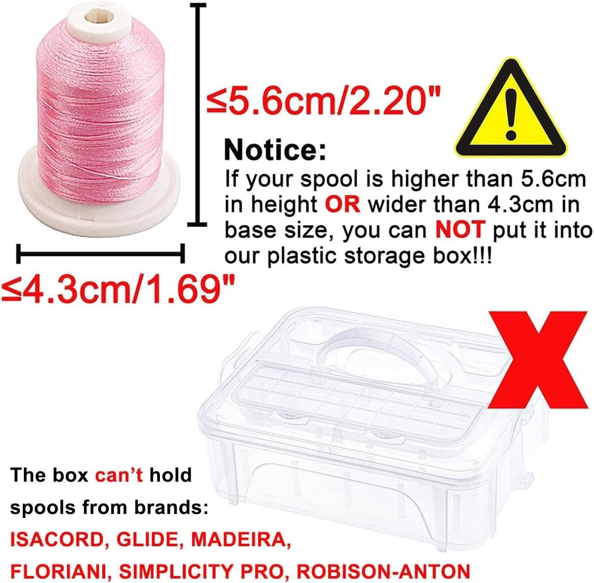 4-Layer Stackable Clear Storage Box for 80 Sewing Thread Spools - Durable Design