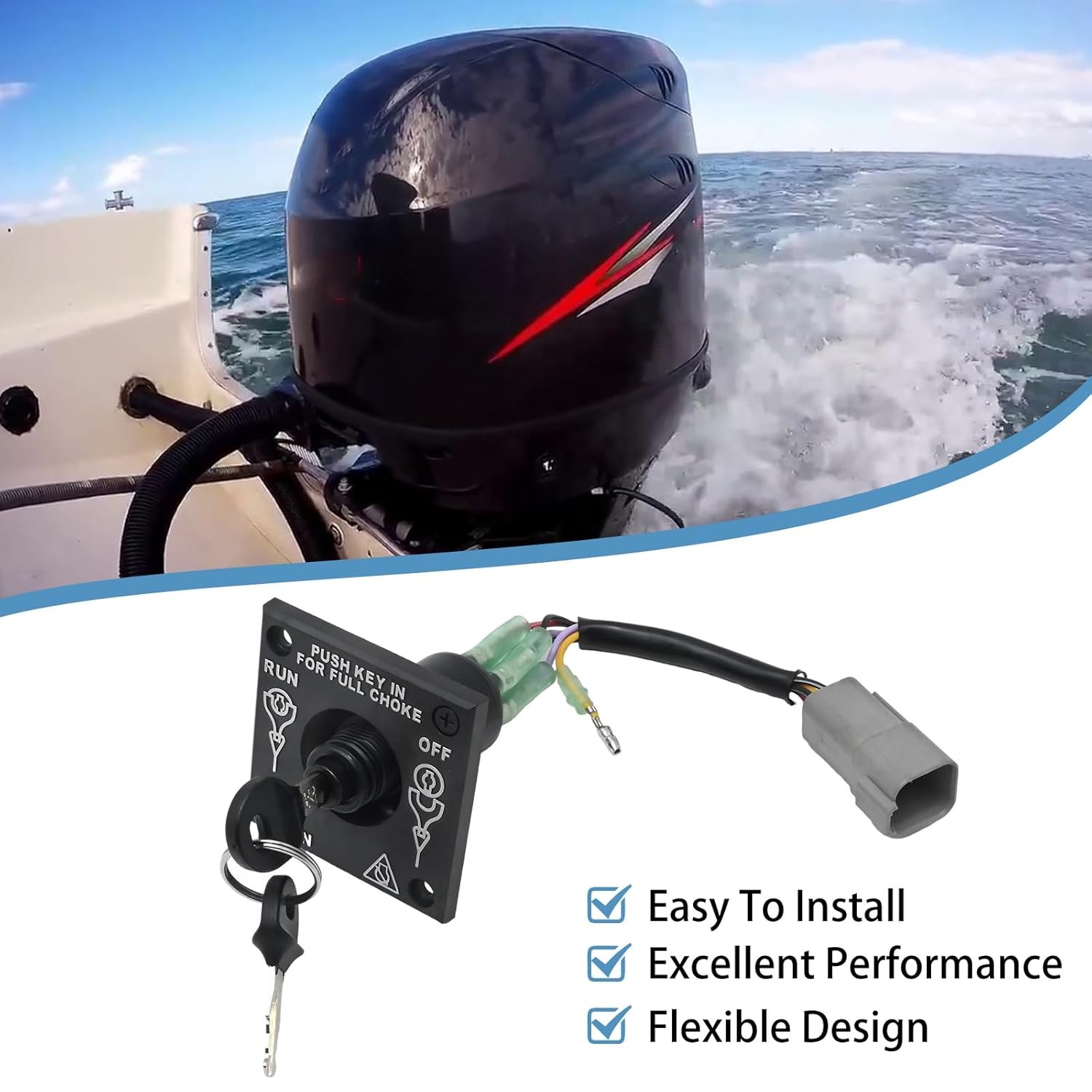176408 Boat Kill Switch Outboard Ignition Switch Replacement for Johnson BRP
