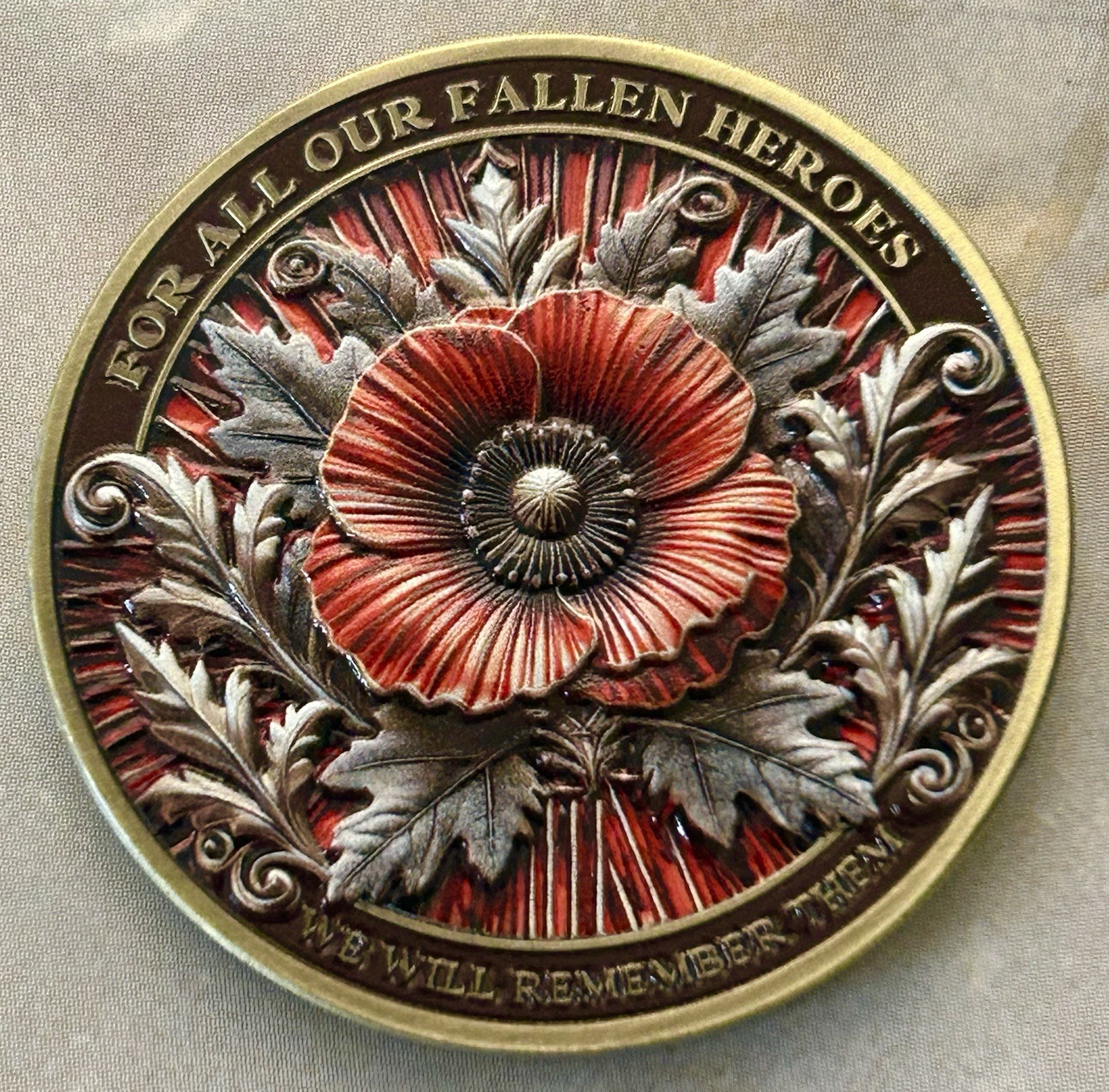 50 Pcs.Challenge Coin Lot BRAND NEW USA Fallen Military Veteran Heroes Red Poppy