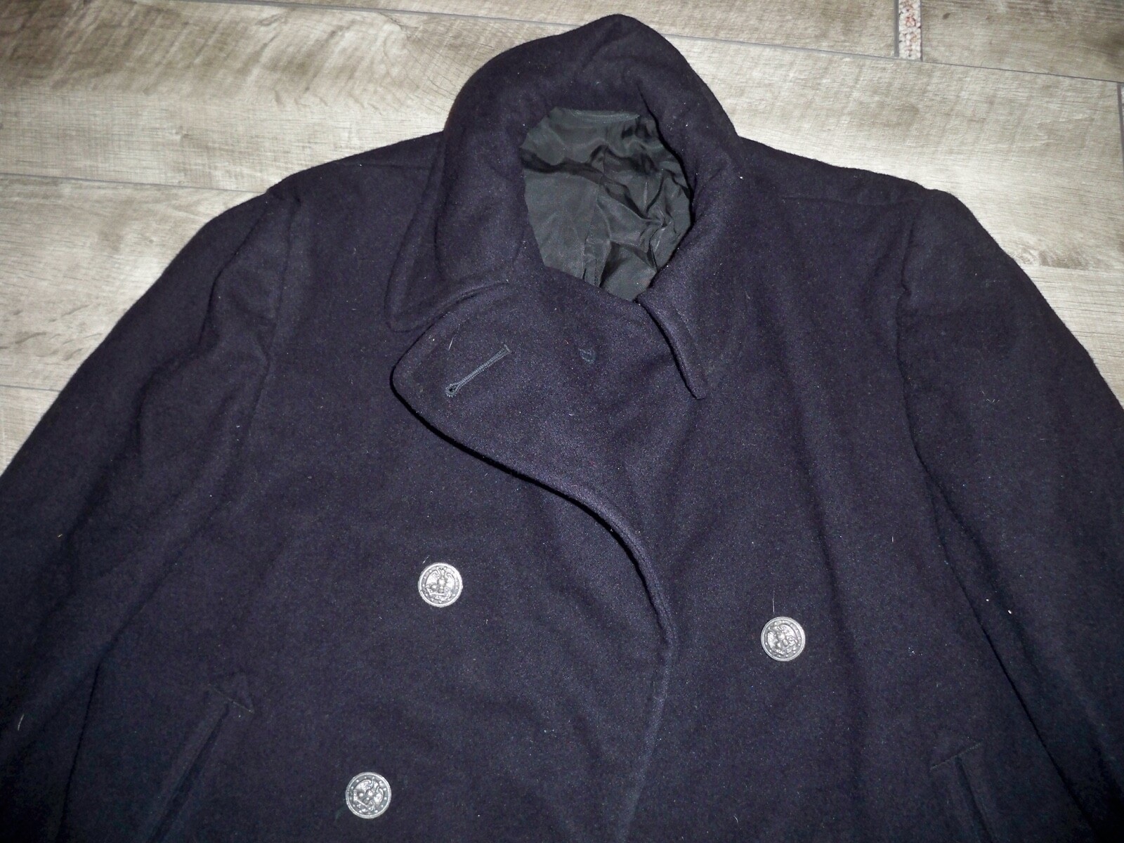 Vintage Vietnam NAM Era 1973 Mens Navy Peacoat Overcoat Melton Jacket Size 38