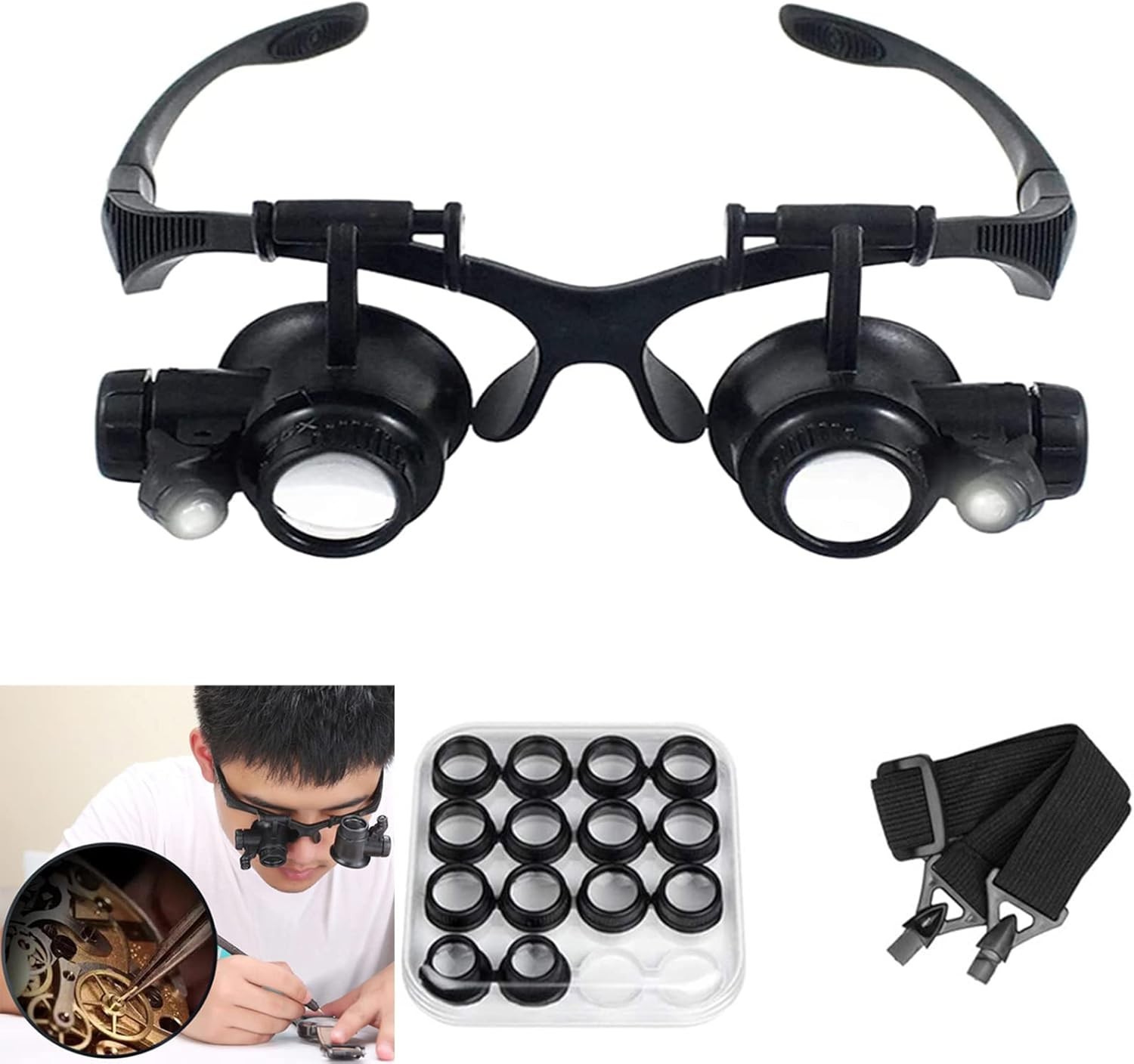 Magnifying Glasses with LED Light, LXIANGN Jeweler Loupe Watch Repair Magnifier