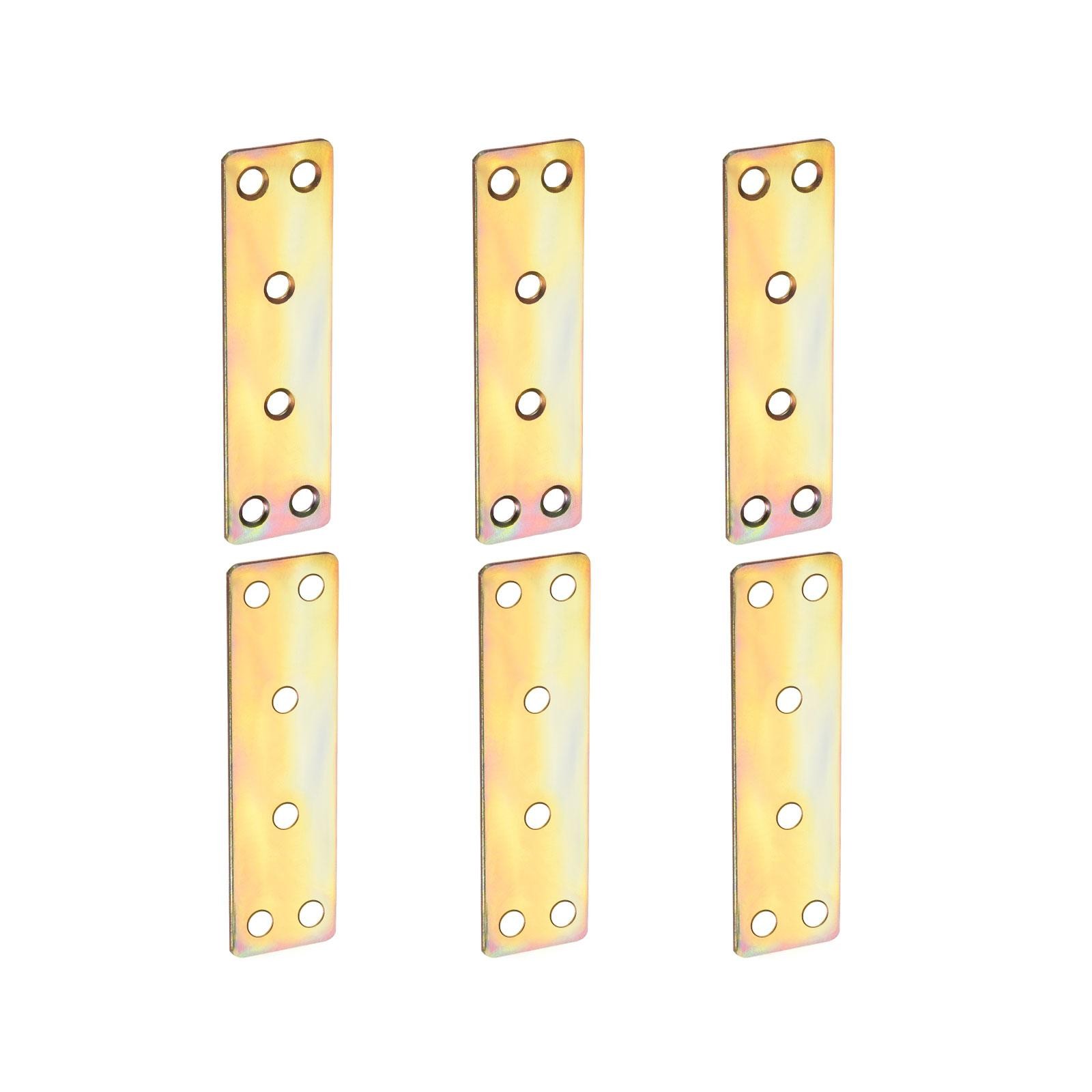 6 Pack 80x23mm Flat Straight Brace Plate Zinc Plated for Furniture Repairing
