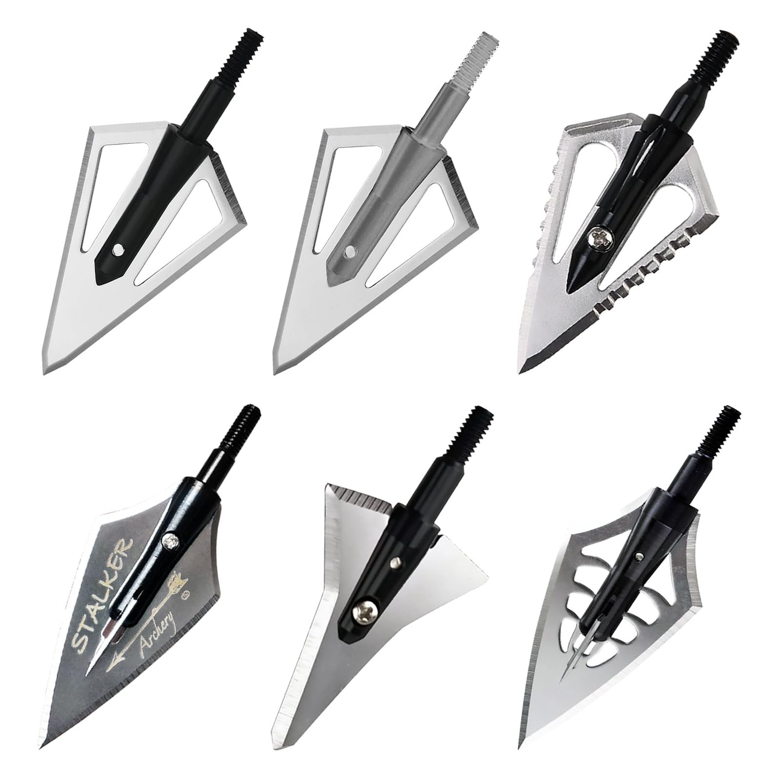 6pcs Arrowheads Hunting Tips Crossbow Bow with Blades 144 Grains 160 Grain...