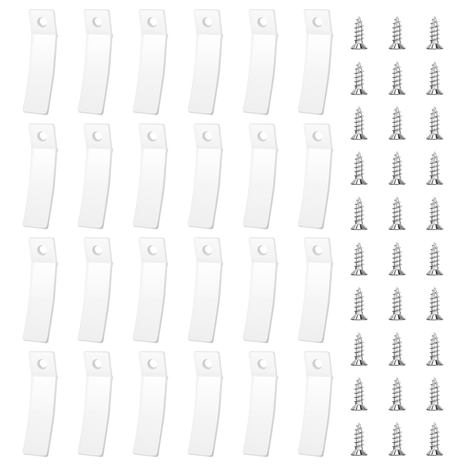24 PCS Non Slip Drawer Stops, Clear PVC Plastic Drawer Stopper, with Stainles...