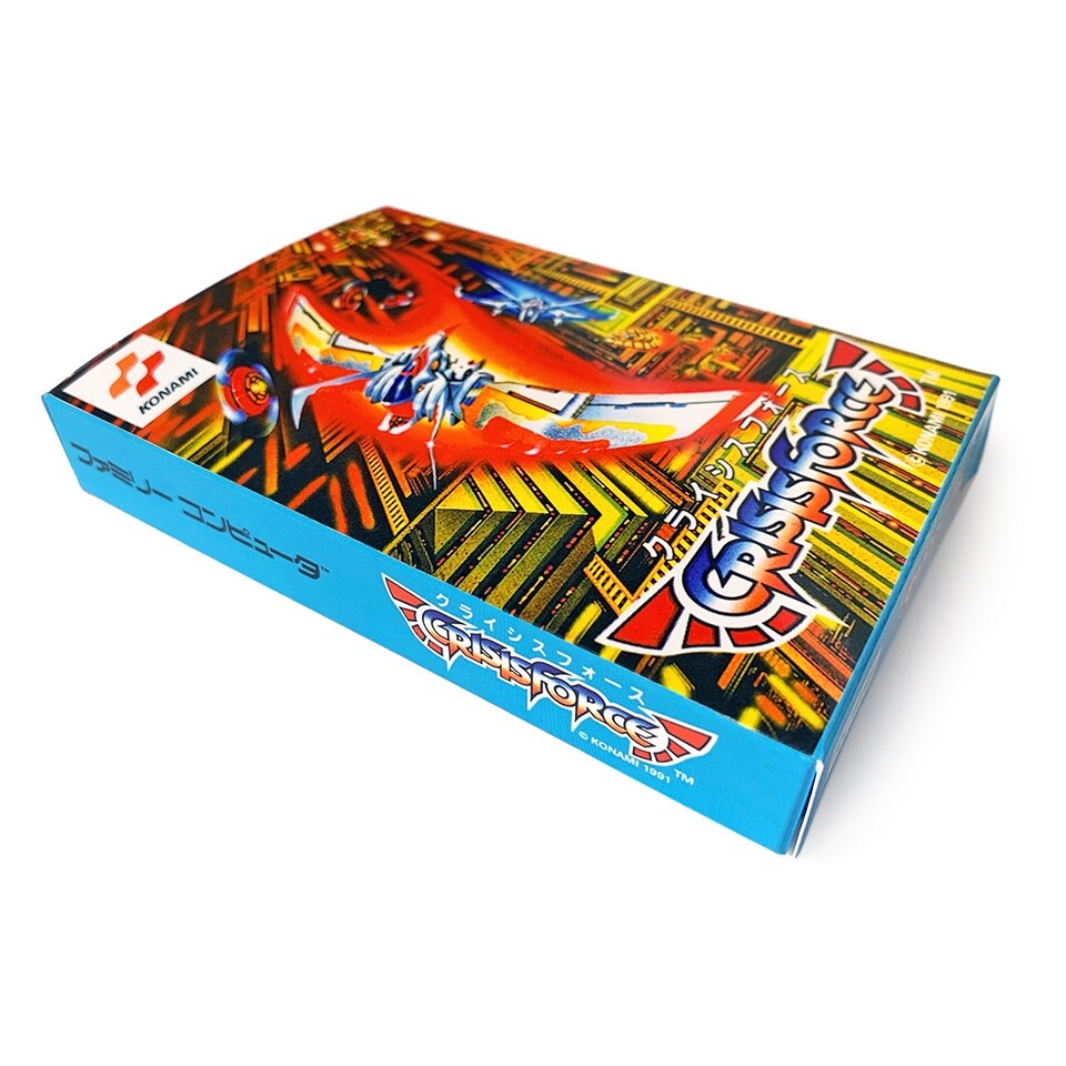 CRISIS FORCE - Empty box replacement spare case for Famicom with tray, Konami