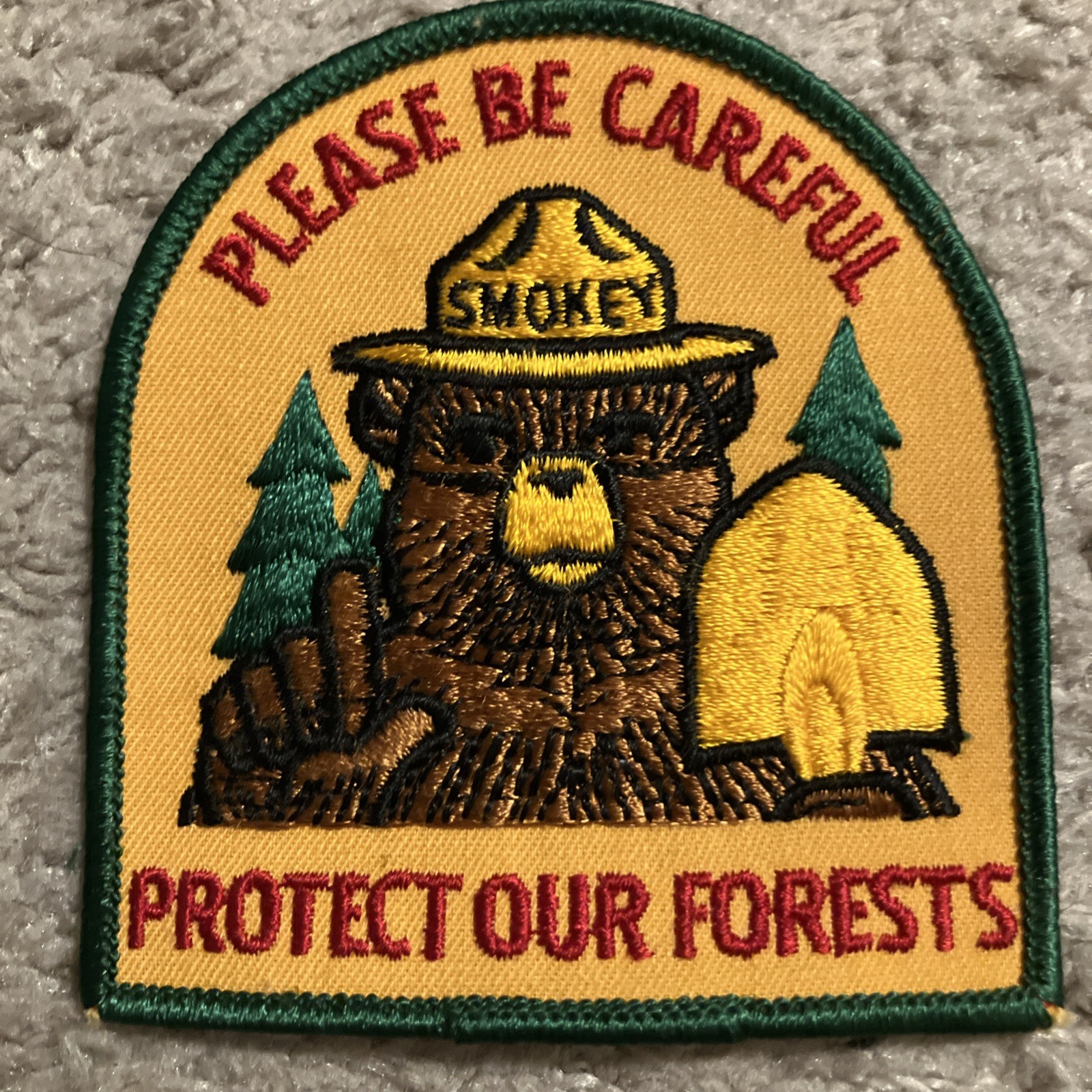 Unused Vintage SMOKEY THE BEAR - PLEASE BE CAREFUL - PROTECT OUR FORESTS - Patch