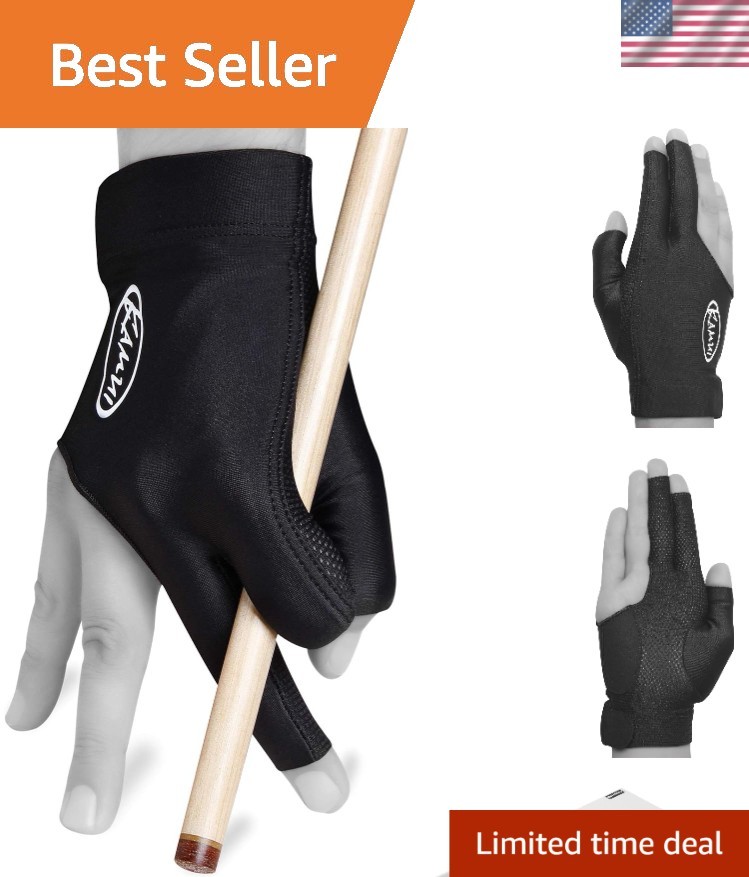Compact Black Billiard Glove - Quick-Dry & Slip-Resistant for Right Hand Use