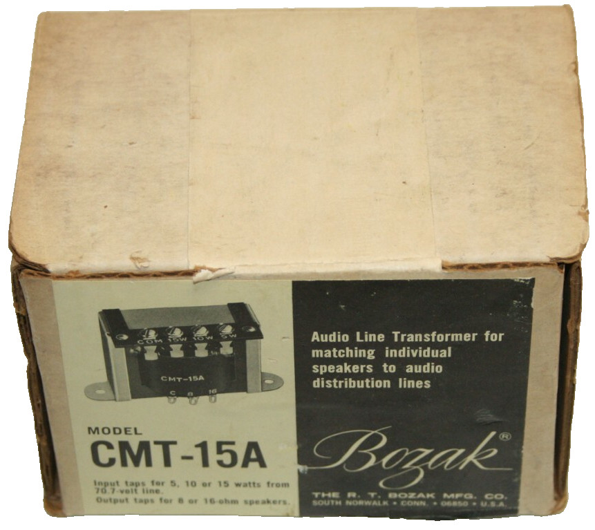 RARE Bozak CMT-15A Line Distribution Transformer NEW SEALED BOX NOS