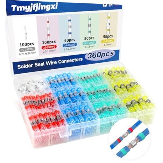 360PCS Solder Seal Wire Connectors Kit Waterproof Heat Shrink Solder Stick