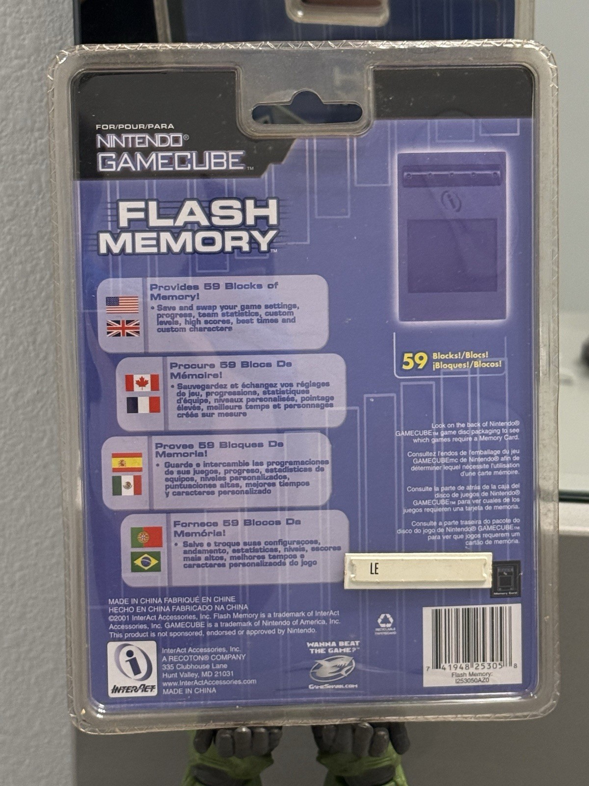 Nintendo GameCube Flash Memory Card 59 Blocks Interact Brand New Sealed