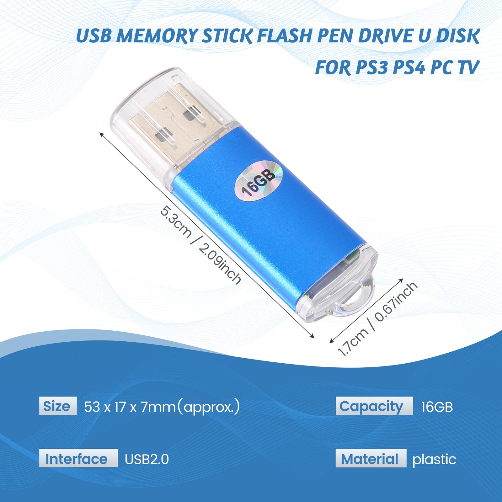 USB Memory Stick Flash Pen Drive U Disk for PC Color: Capacity:16GB V9V5