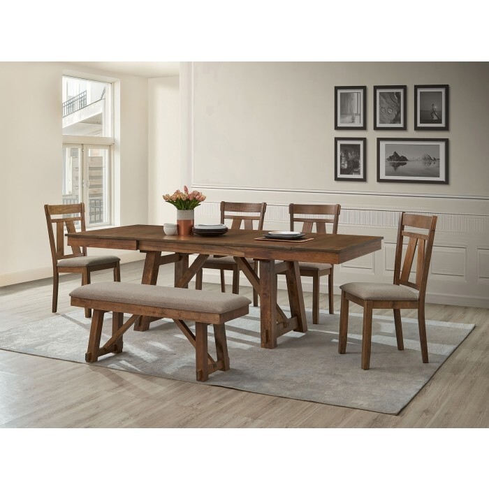 50 Inch Wooden Dining Bench with Padded Foam Cushion, Brown